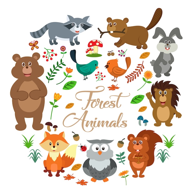 Download Free Vector | Forest animals collection