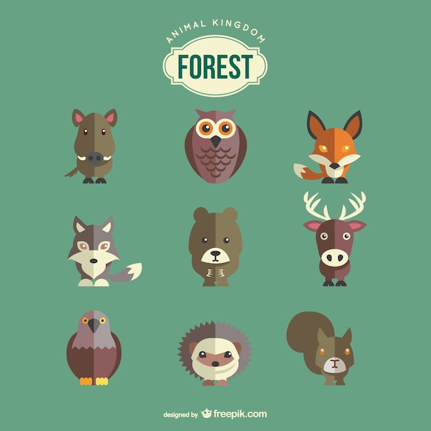 Download Forest animals set Vector | Free Download