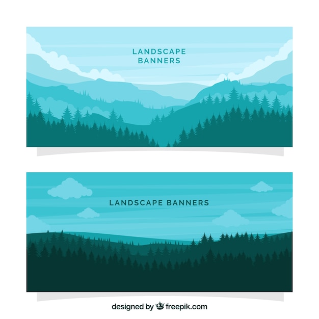 Forest landscape banners