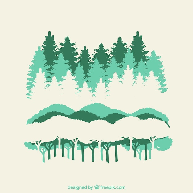Download Premium Vector | Forest silhouettes