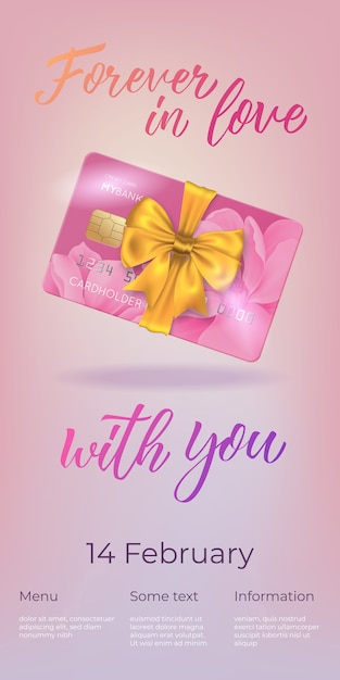 Free Vector  Forever in love with you lettering and plastic card