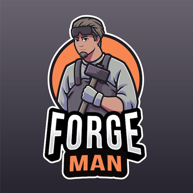 Premium Vector Forge Man Logo Template