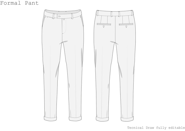 Premium Vector | Formal pants technical hand draw