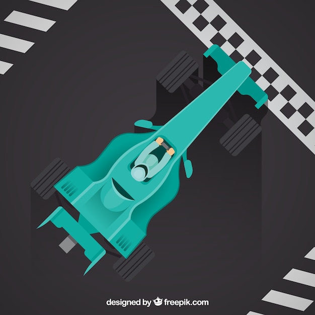 Free Vector | Formula 1 racing car at the finish line with top view