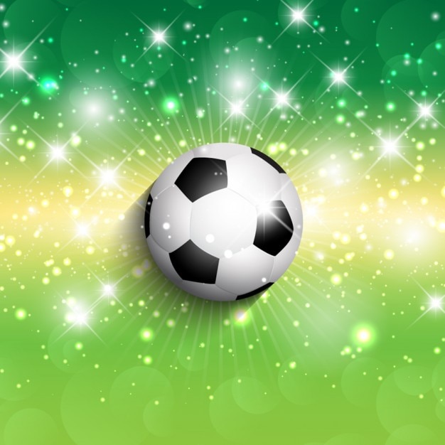 Fotball on a glitter green background