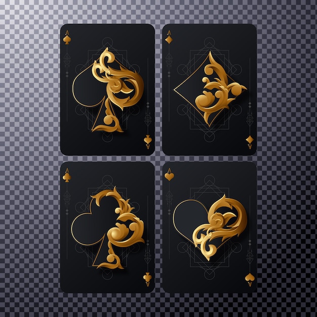 Premium Vector | Four ace card with gold ornament, poker casino ...