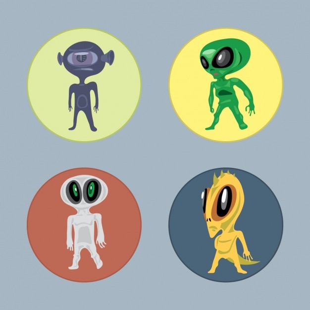 Free Vector | Four aliens