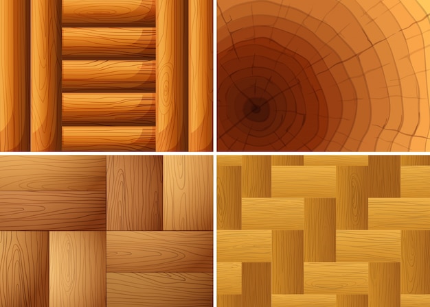Four background texture of wood