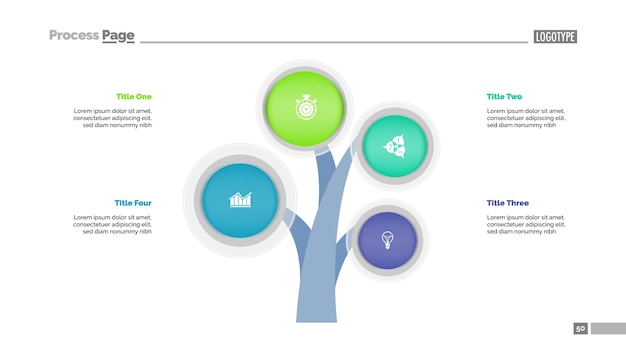 Premium Vector | Four branches tree slide template