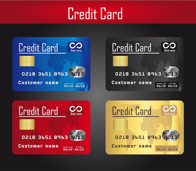 Download Free Four Colorful Credit Cards Over Gray Background Vector Premium Use our free logo maker to create a logo and build your brand. Put your logo on business cards, promotional products, or your website for brand visibility.