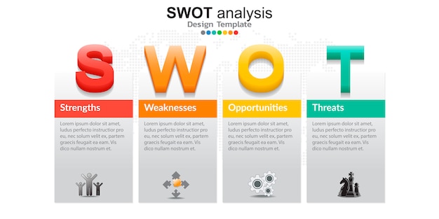 Premium Vector | Four colorful elements with icons for swot analysis