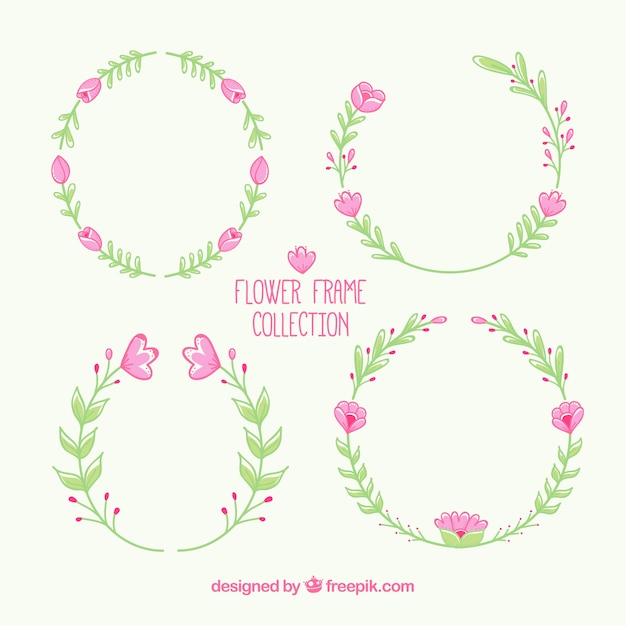Download Free Vector | Four cute floral frames