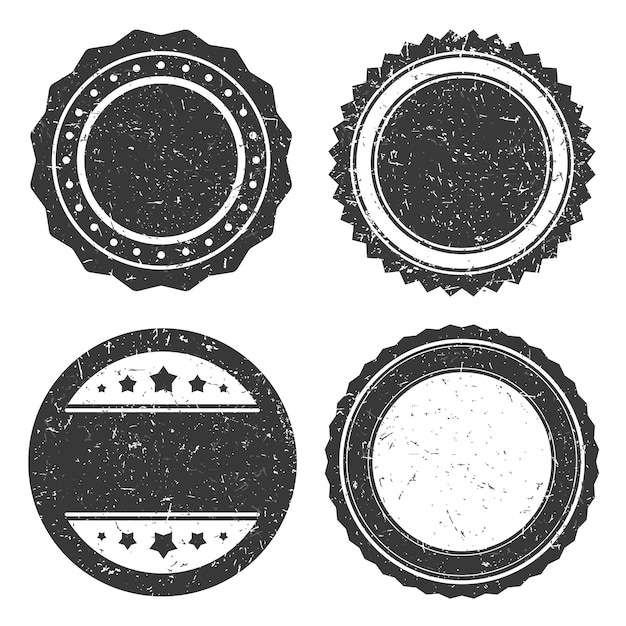 Premium Vector | Four different grunge badge, circle stamp old styled.