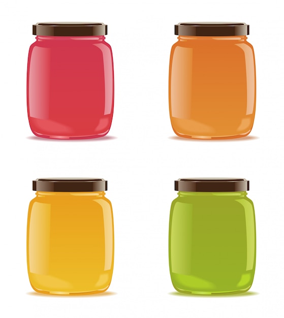 Glass Apricot Jam Jar With Paper Cap Mockup Easy Edited