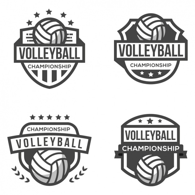 Four logos for volleyball