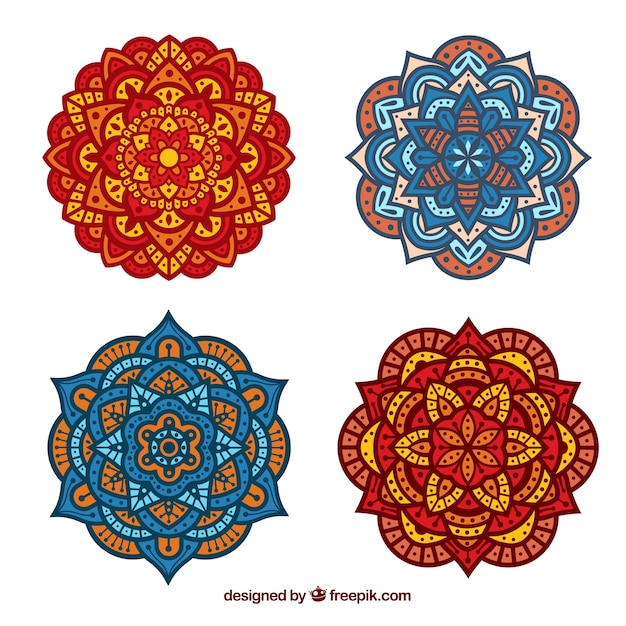 Free Vector | Four mandalas in flat design