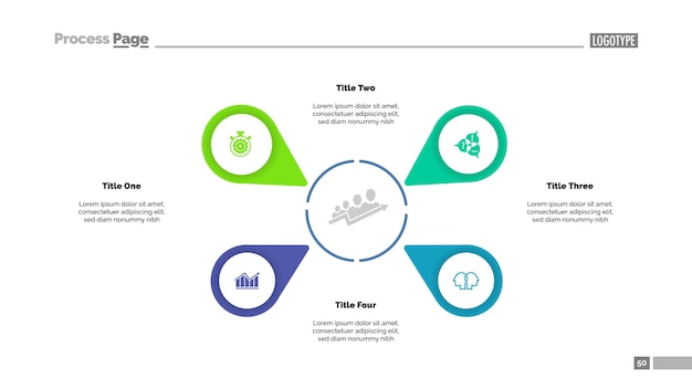 Premium Vector | Four option diagram slide template