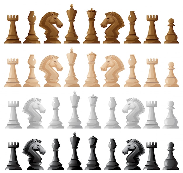 チェスピースの4つのセットイラスト 無料のベクター