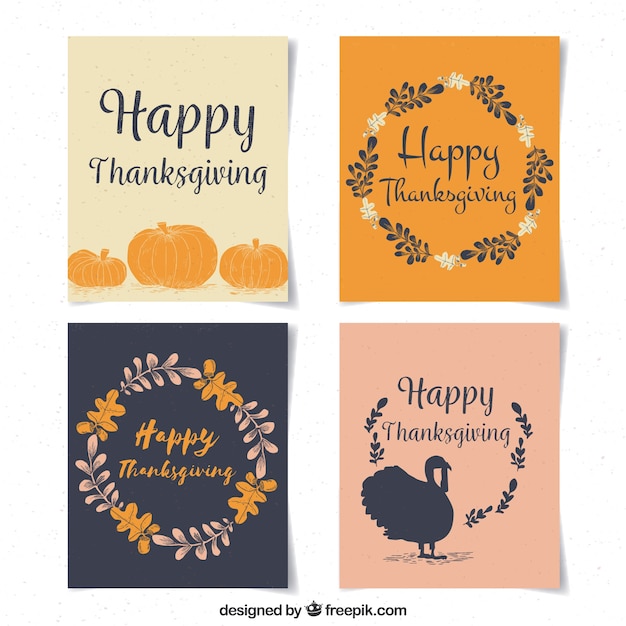 Four simple thanksgiving cards