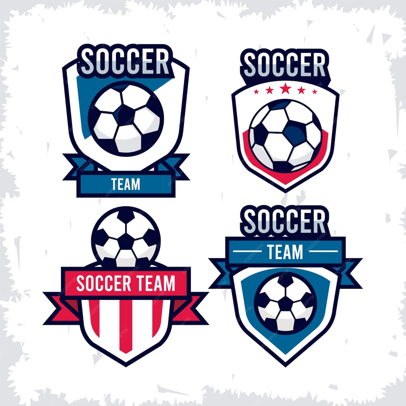 Premium Vector | Four soccer emblems