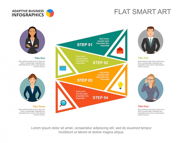 Free Vector | Four step chart editable template. creative infographic ...