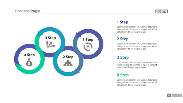 Free Vector | Four step process chart with descriptions