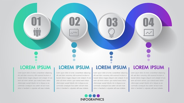 Premium Vector | Four steps business infographics