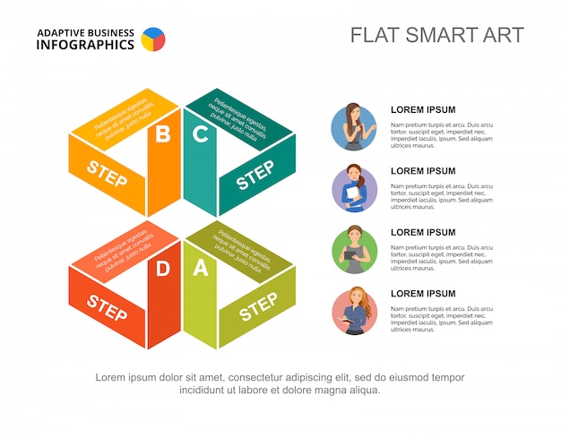 Free Vector | Four Steps Strategy Process Chart Template For ...