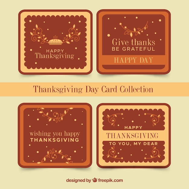 Four thanksgiving greeting cards