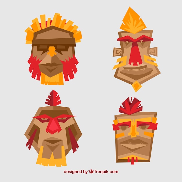 Four tribal masks
