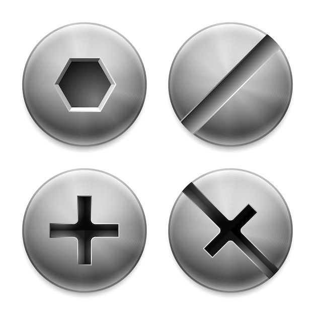 Premium Vector | Four types of bolts.