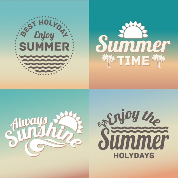 Four vintage badges for summer