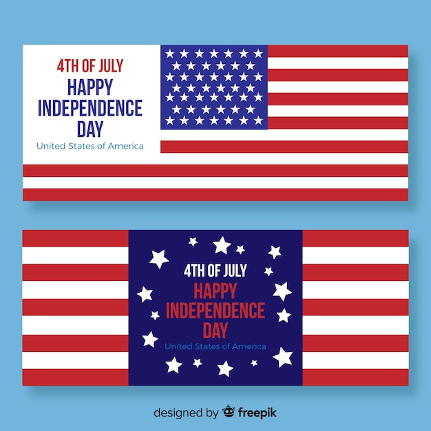 Free Vector | Fourth of july banners