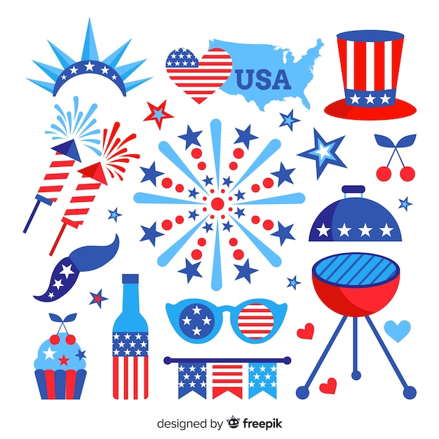 Fourth of july element collectio | Free Vector