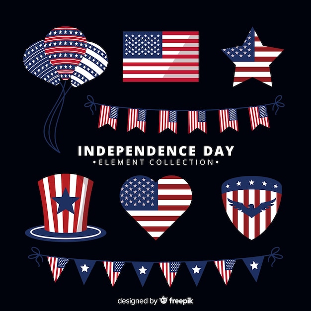 Fourth of july element collection Vector | Free Download