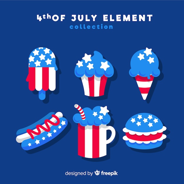 Free Vector | Fourth of july element collection