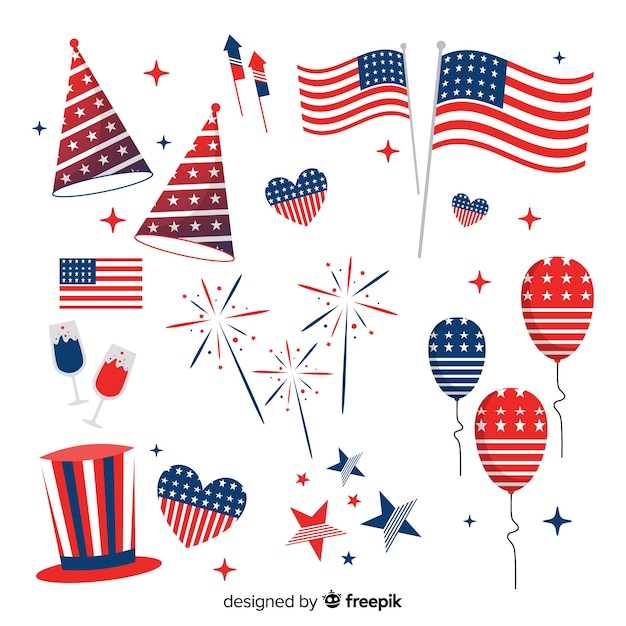 Free Vector Fourth Of July Element Collection