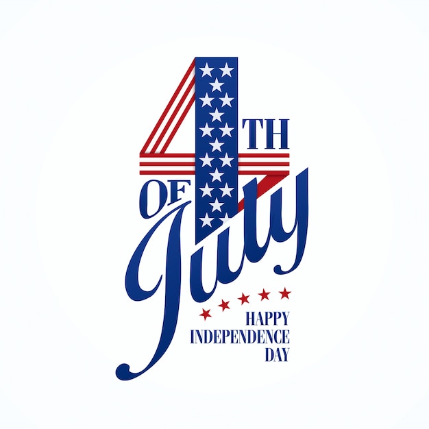 Premium Vector | Fourth of july typographic lettering