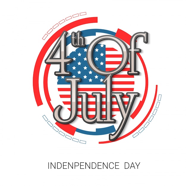 Fourth of july background rounded design