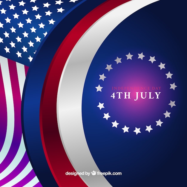 Fourth of july composition with flat\
design