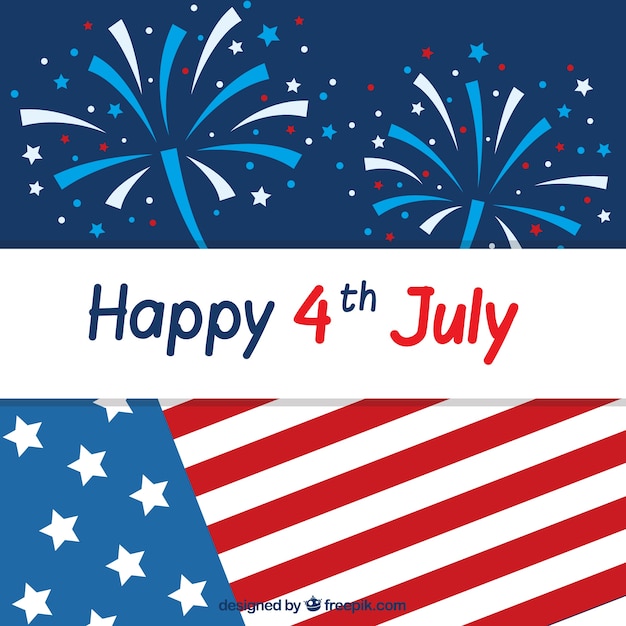 Fourth of july composition with flat\
design