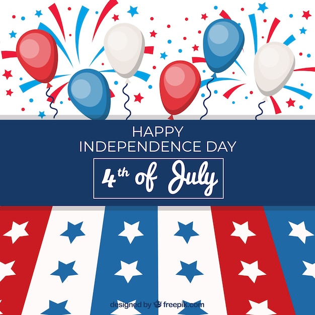 Fourth of july composition with flat
design