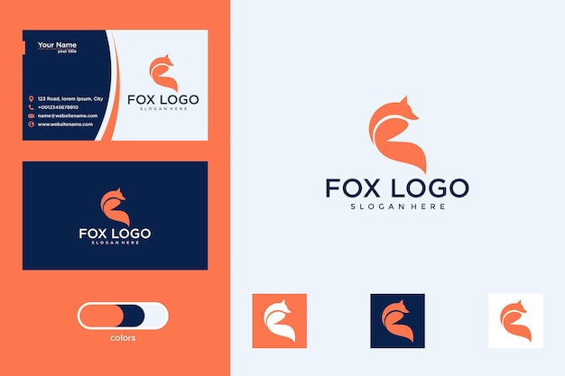 Premium Vector | Fox abstract logo design and business card