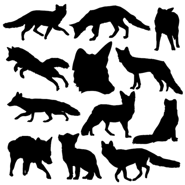 Download Fox animal forest clip art silhouette vector Vector ...