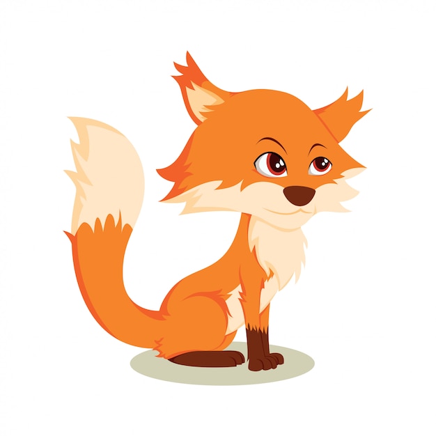 Fox illustration flat design Vector | Premium Download