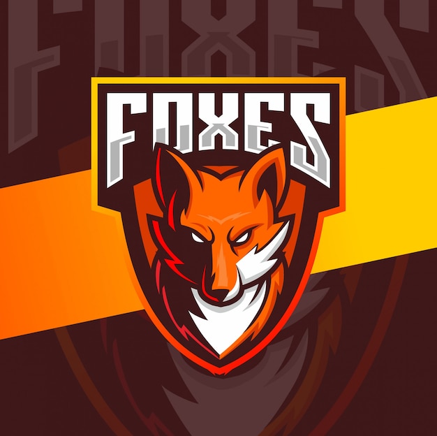 Fox mascot esport logo design | Premium Vector