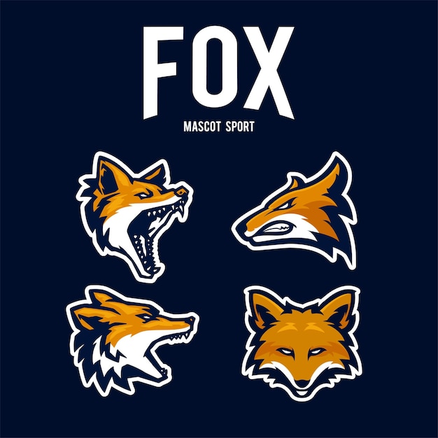 Premium Vector | Fox set illustration for mascot and logo sport