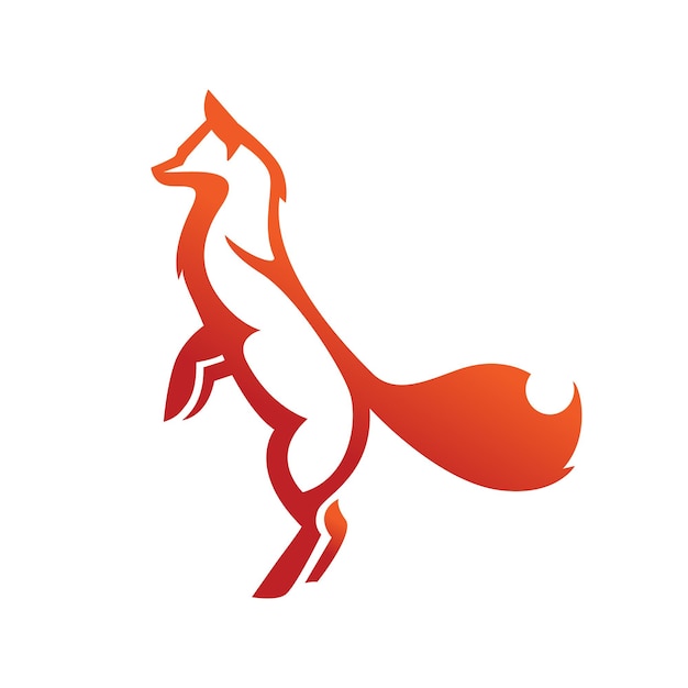 Premium Vector | Fox standing body logo gradient