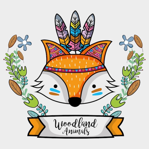 Download Premium Vector | Fox tribal animal with feathers design