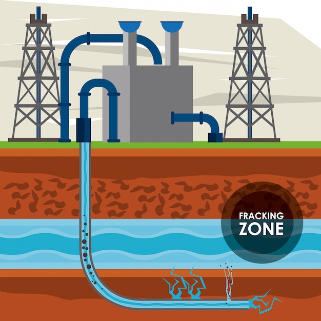 Premium Vector | Fracking zone petroleum industry